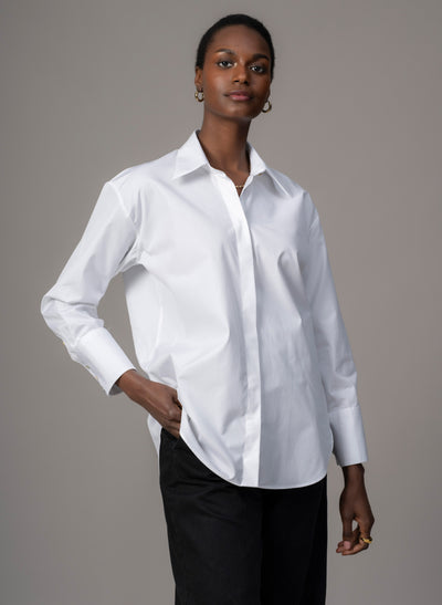 Paris "The French Girl" White Oversized Cotton Shirt