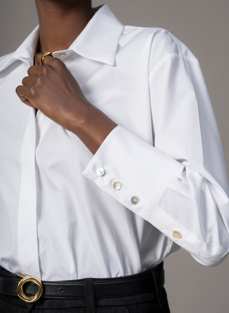 Paris "The French Girl" White Oversized Cotton Shirt