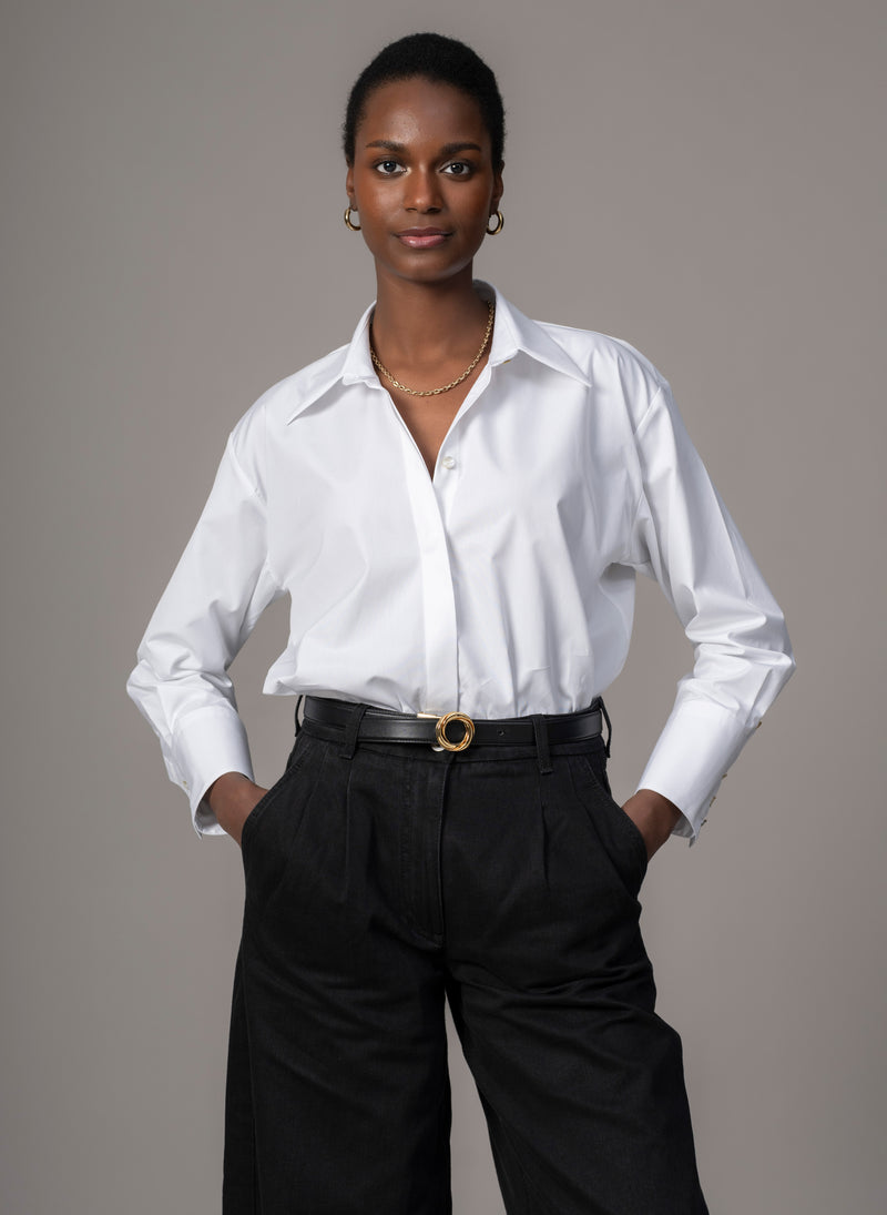 Paris "The French Girl" White Oversized Cotton Shirt