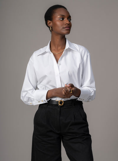 Paris "The French Girl" White Oversized Cotton Shirt