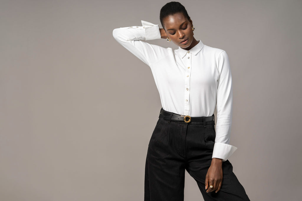 Patricia Cotton Jersey Contour Fit Polo Woven Collar & Cuffs