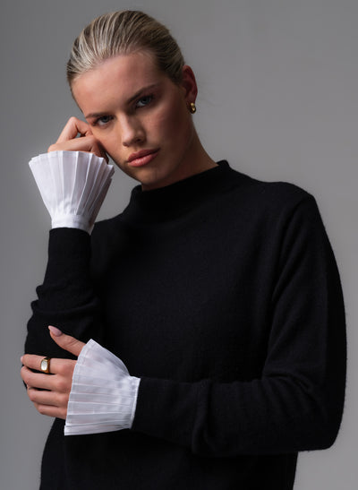 Poignets Plissés White Detachable Pleated Cuffs