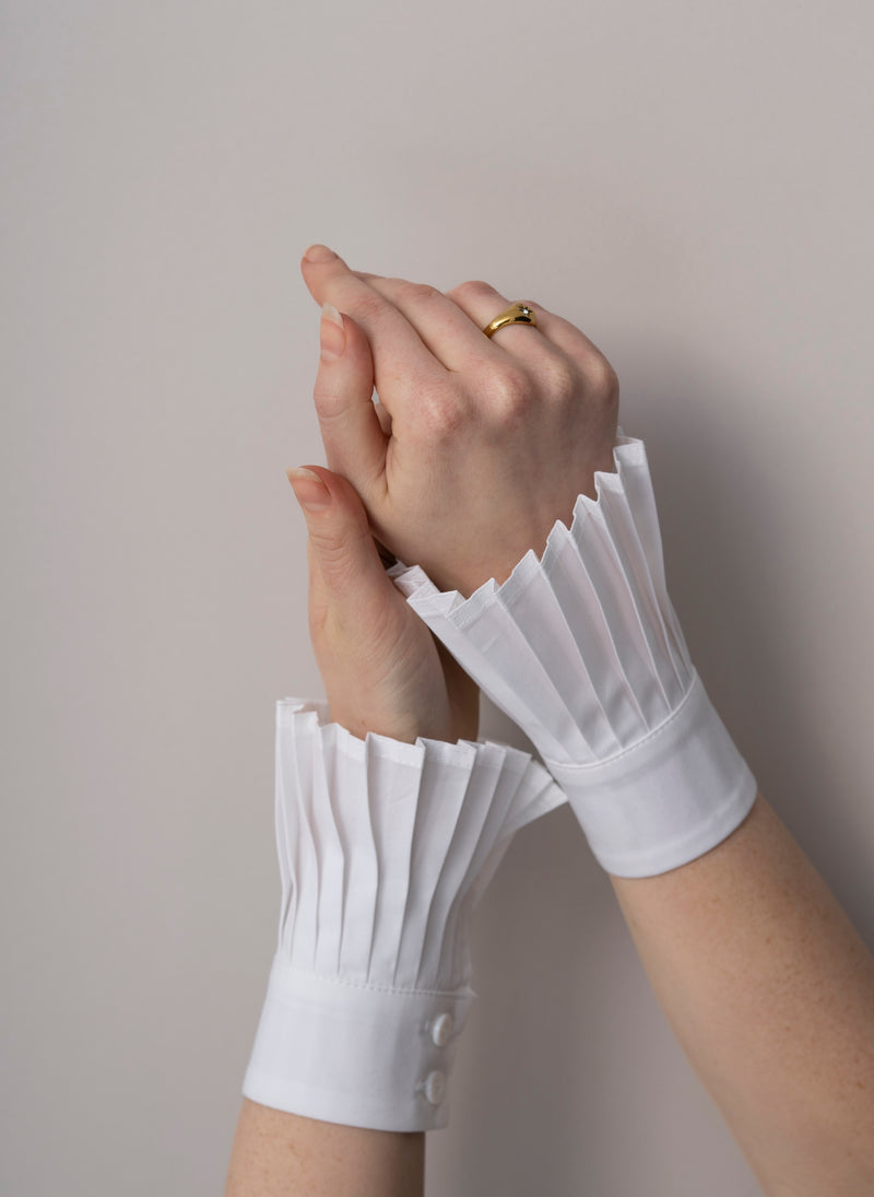 Poignets Plissés White Detachable Pleated Cuffs
