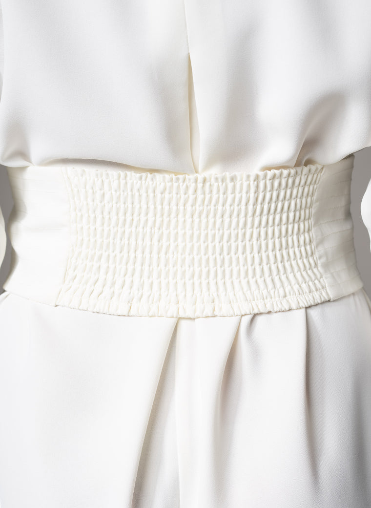 ROMINA IVORY WAIST DEFINING CLASSIC SHIRT DRESS