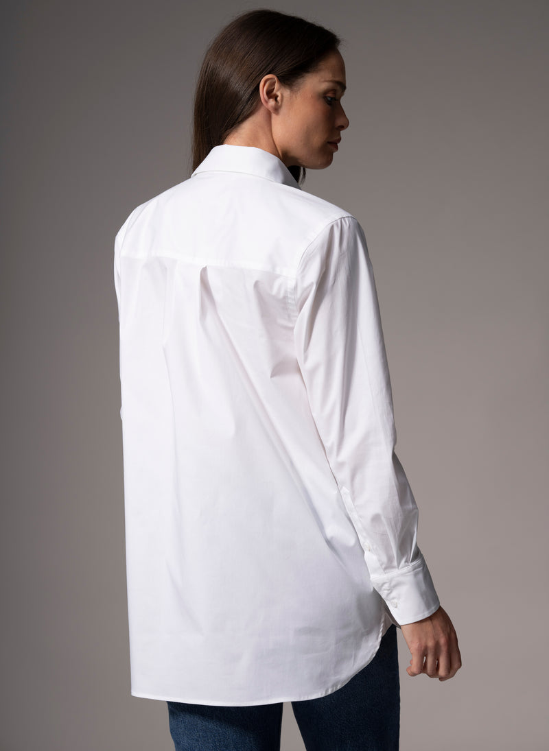 Max White Relaxed Fit Cotton Poplin Shirt