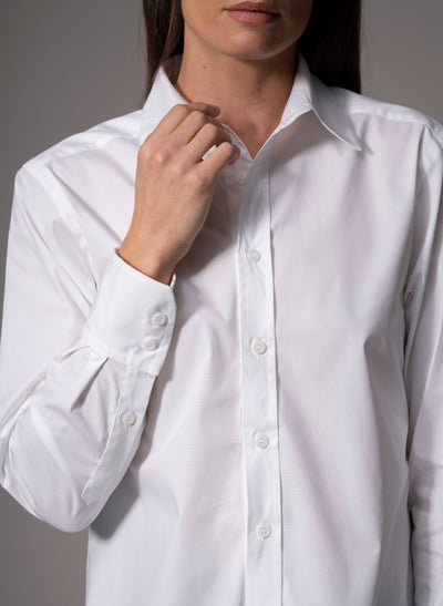 Max White Relaxed Fit Cotton Poplin Shirt