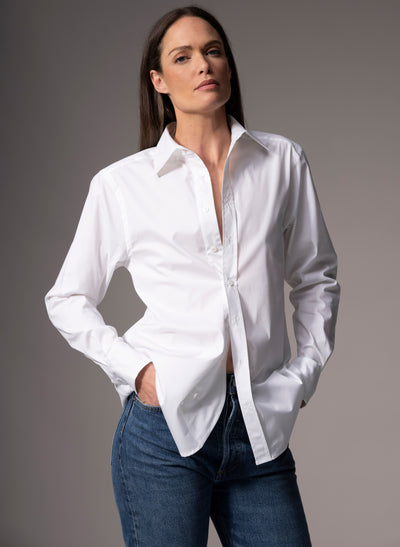 Max White Relaxed Fit Cotton Poplin Shirt
