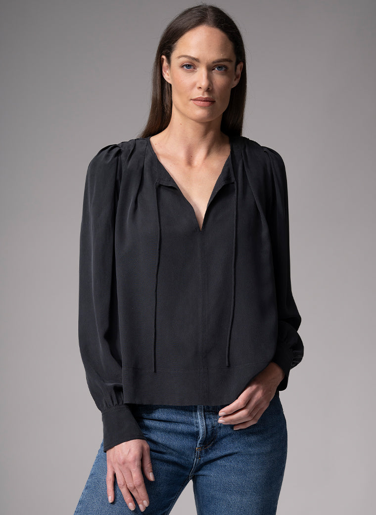 Blouse - Silk crepe, black — Fashion