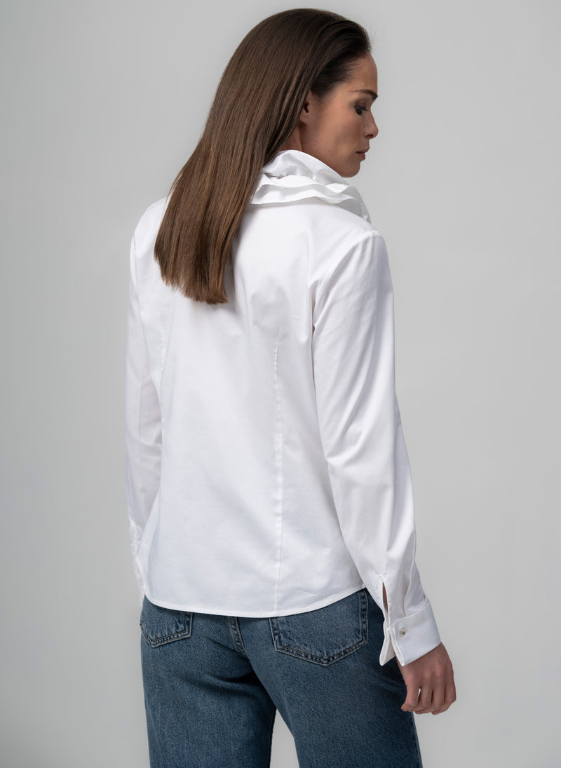 Willow White Ruffle Collar Shirt