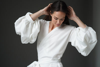 OCTAVIE IVORY AUSTRIAN BLOUSON SLEEVE BLOUSE