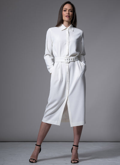 ANDIE CLASSIC EVERYDAY BUTTON FRONT SHIRT DRESS IN IVORY