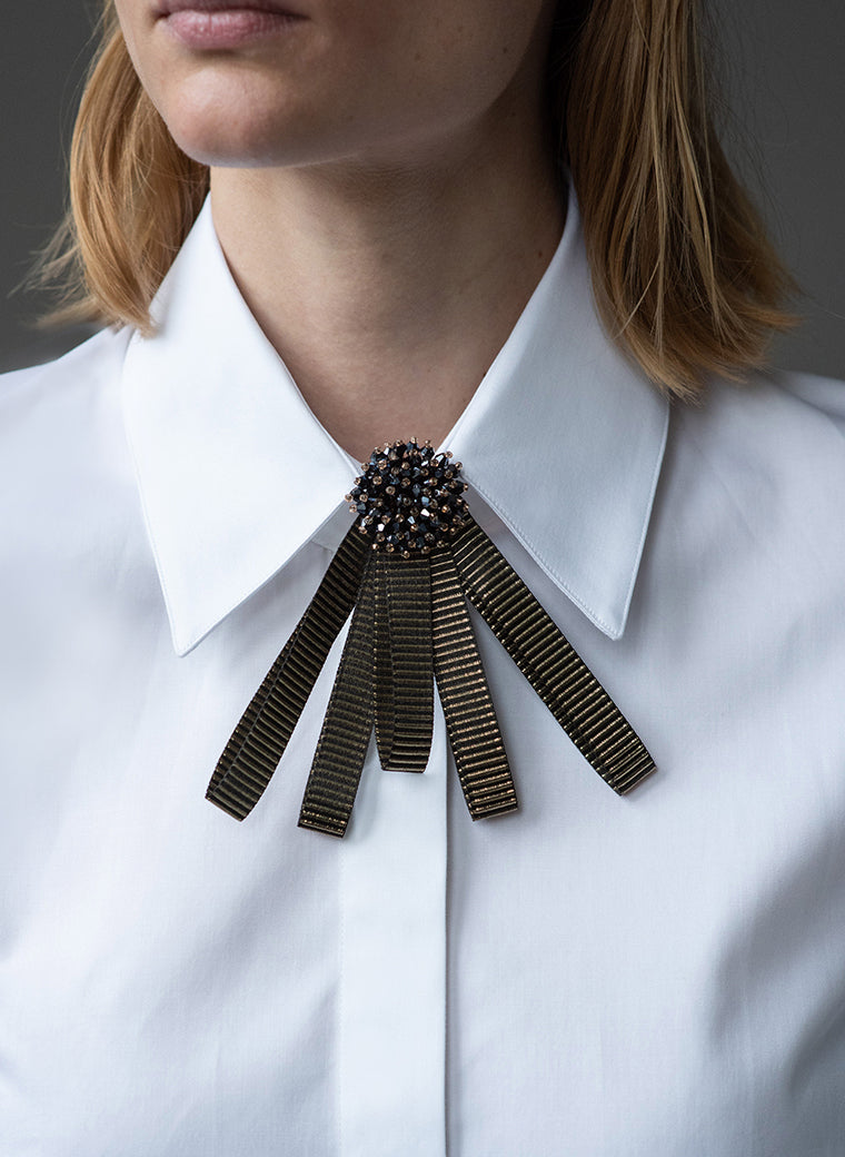 Bella Black & Gold Jewel Bowknot