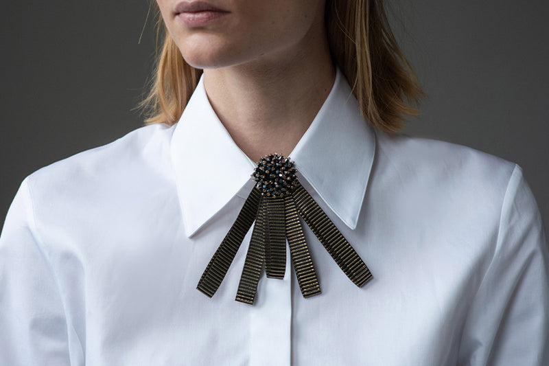 BELLA BLACK & GOLD JEWEL BOWKNOT