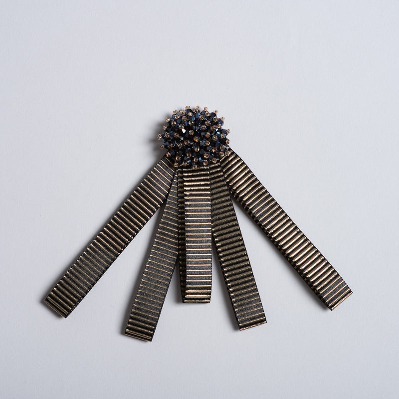 Bella Black & Gold Jewel Bowknot