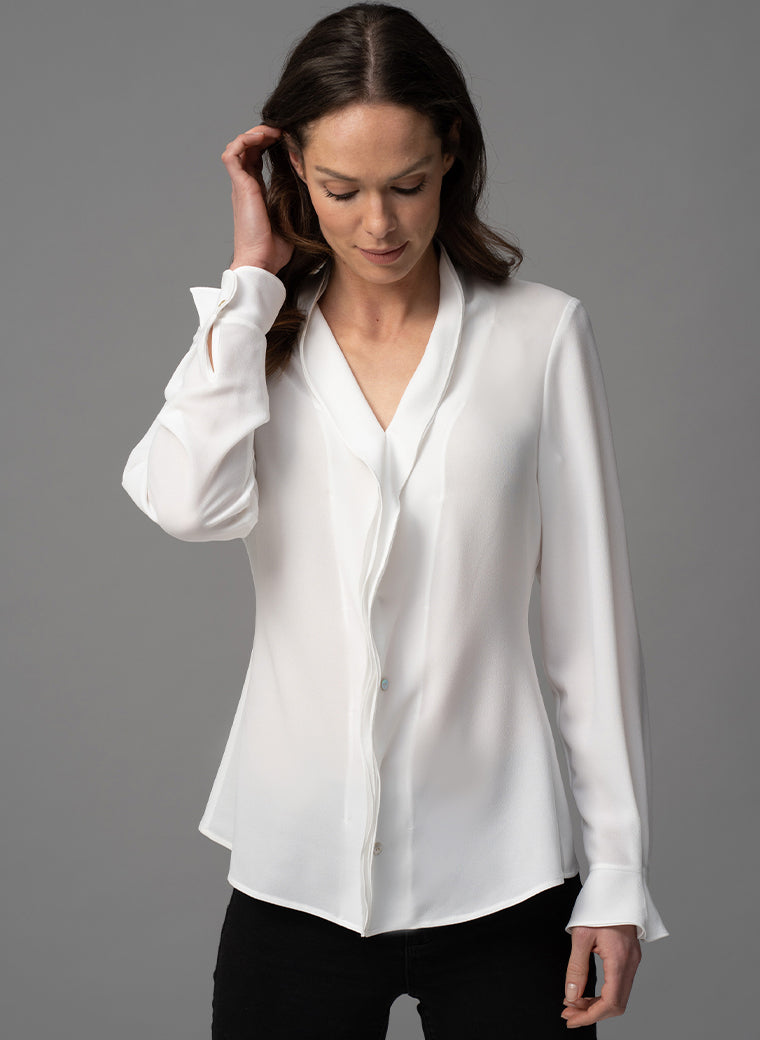 CAROLINA IVORY MINIMALIST BLOUSE