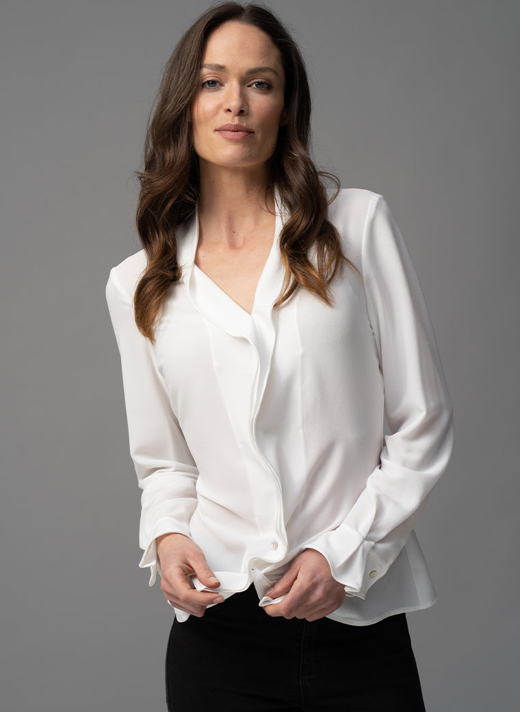 CAROLINA IVORY MINIMALIST BLOUSE
