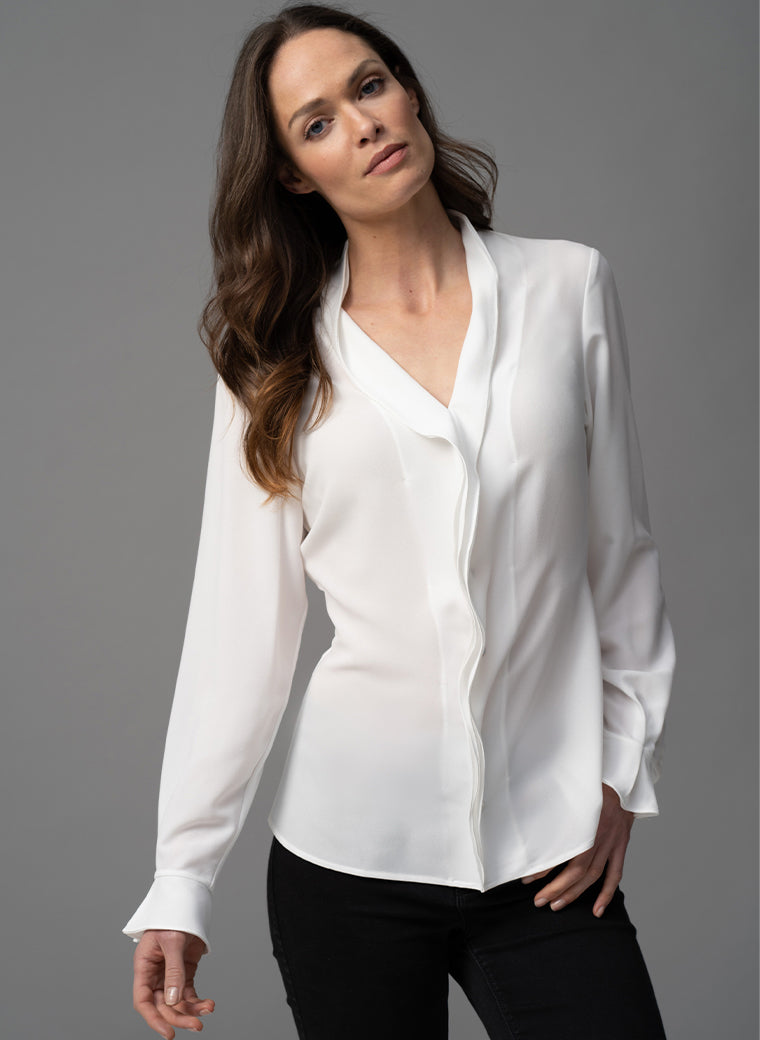 CAROLINA IVORY MINIMALIST BLOUSE