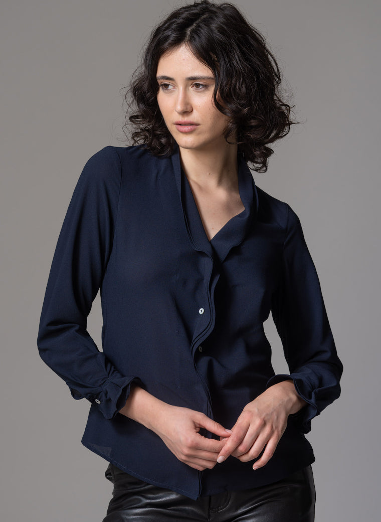 CAROLINA NAVY MINIMALIST BLOUSE
