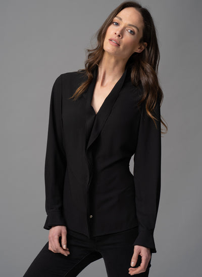 CAROLINA BLACK MINIMALIST BLOUSE