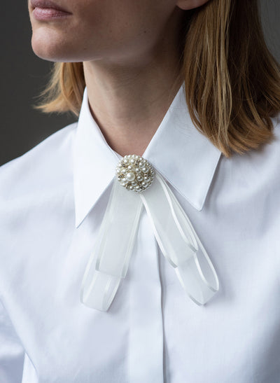 Fifi White Pearl Bowknot