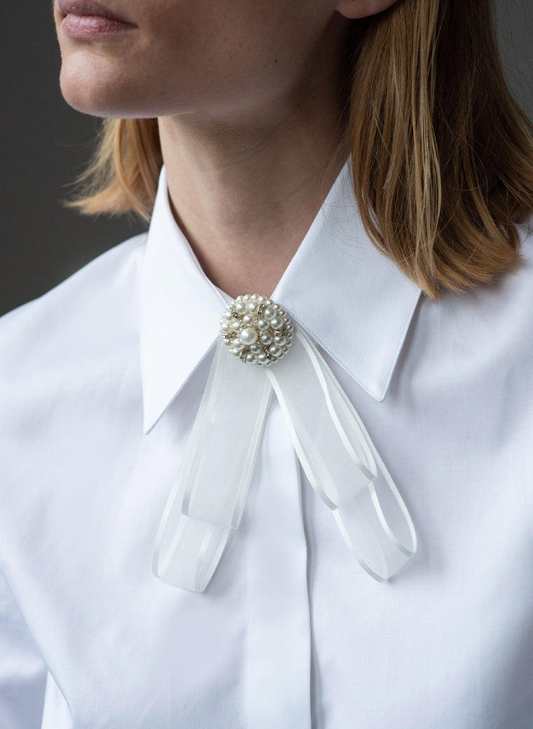 Fifi White Pearl Bowknot