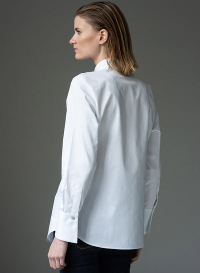 gerry white minimal collar organic cotton shirt