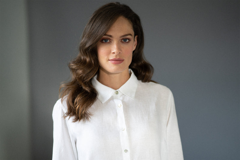 HAMPTON WHITE LINEN LOOSE FIT SHIRT