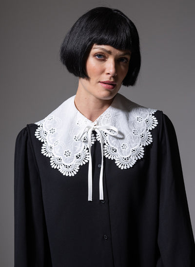 LADY VIOLET WHITE EMBROIDERED LACE SEPARATE COLLAR