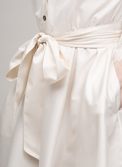 LE MARAIS IVORY EVERYDAY MIDI SHIRT DRESS