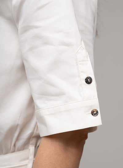 LE MARAIS IVORY EVERYDAY MIDI SHIRT DRESS