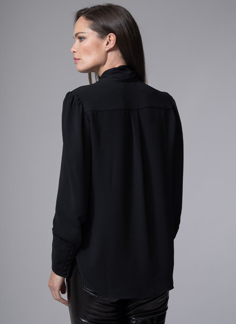Mathilde Black Pussy Bow Blouse