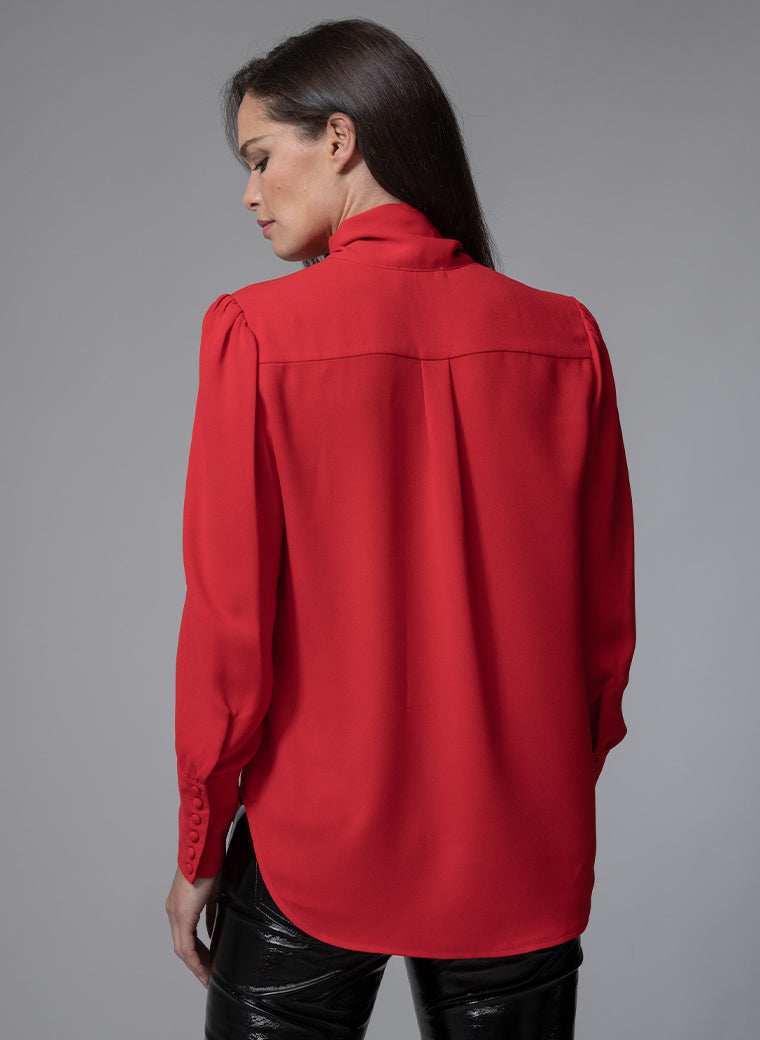 Mathilde Red Pussy Bow Blouse