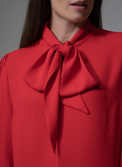 Mathilde Red Pussy Bow Blouse