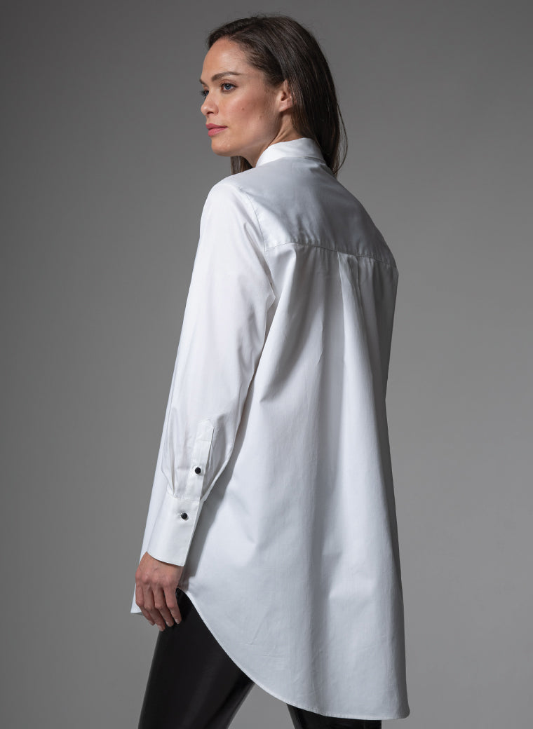 MISTER DARCY WHITE ORGANIC COTTON OVERSIZED BOYFRIEND SHIRT
