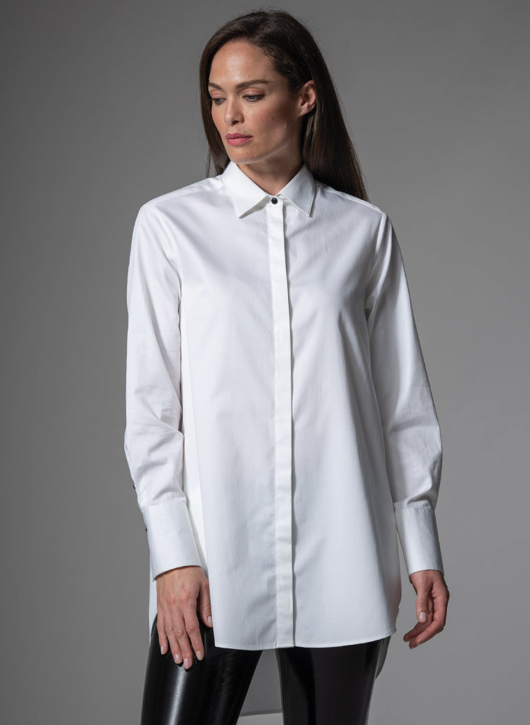 MISTER DARCY WHITE ORGANIC COTTON OVERSIZED BOYFRIEND SHIRT
