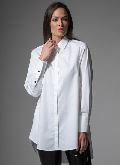 MISTER DARCY WHITE ORGANIC COTTON OVERSIZED BOYFRIEND SHIRT