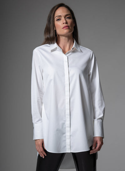 MISTER DARCY WHITE ORGANIC COTTON OVERSIZED BOYFRIEND SHIRT