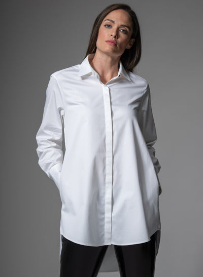 MISTER DARCY WHITE ORGANIC COTTON OVERSIZED BOYFRIEND SHIRT