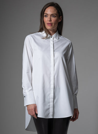MISTER DARCY WHITE ORGANIC COTTON OVERSIZED BOYFRIEND SHIRT