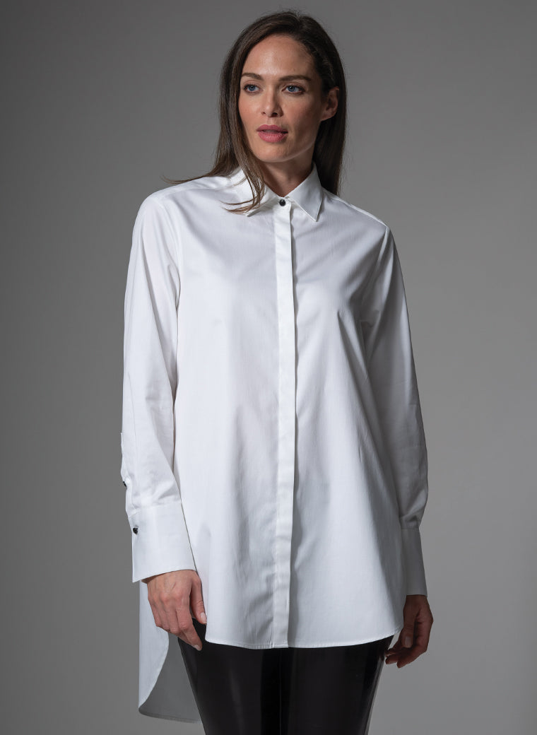 MISTER DARCY WHITE ORGANIC COTTON OVERSIZED BOYFRIEND SHIRT