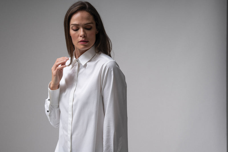 MISTER DARCY WHITE ORGANIC COTTON OVERSIZED BOYFRIEND SHIRT