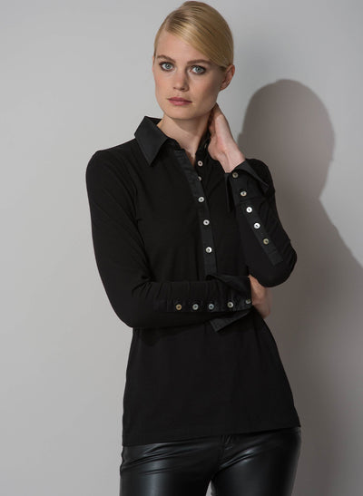 PATRICIA BLACK JERSEY COTTON SHIRT