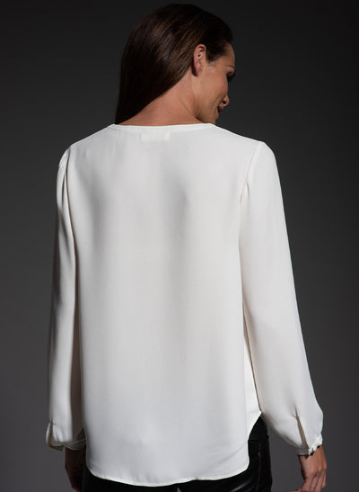 SOPHIE V-NECK LOOSE FIT IVORY BLOUSE