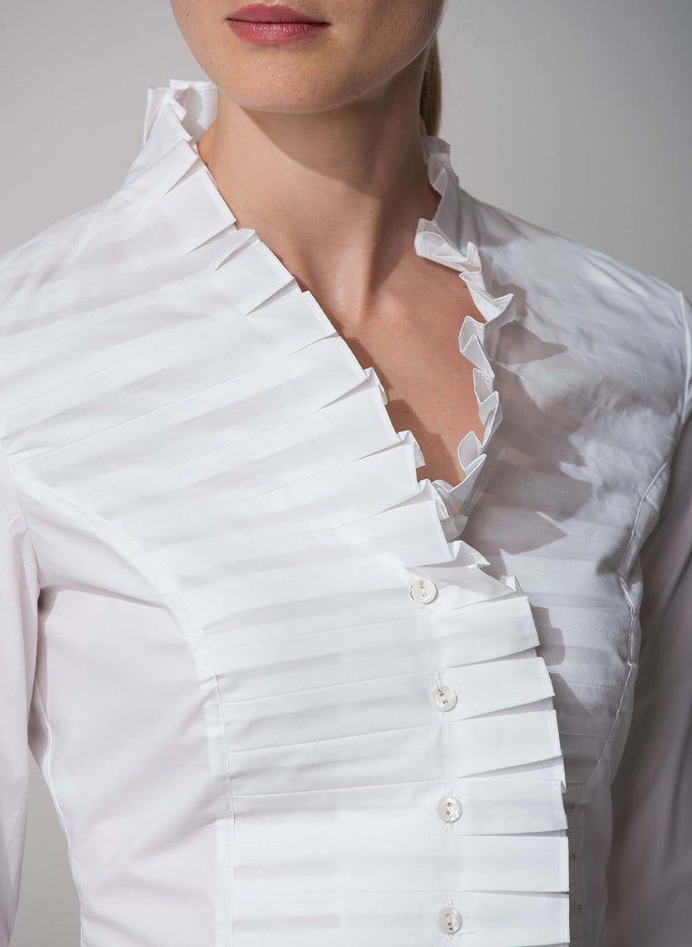 White Ruffle Shirt for Women | Suzanna White Shirt | The Shirt Company