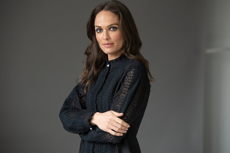 TILLY BLACK EMBROIDERED BOHO RANGE SHIRT