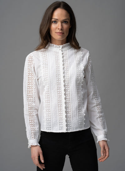 TILLY IVORY EMBROIDERED BOHO RANGE SHIRT