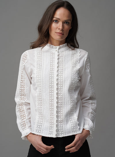 TILLY IVORY EMBROIDERED BOHO RANGE SHIRT