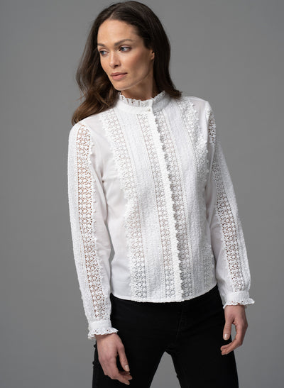 TILLY IVORY EMBROIDERED BOHO RANGE SHIRT