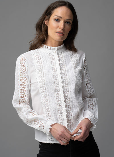 TILLY IVORY EMBROIDERED BOHO RANGE SHIRT
