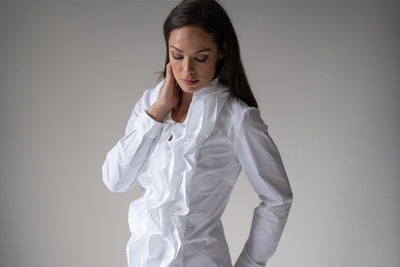 VENICE RUFFLE FRONT LONG SLEEVED SHIRT